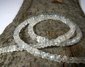 Blue fire rainbow moonstone necklace white labradorite blue shimmer birthstone august present gift girlfriend