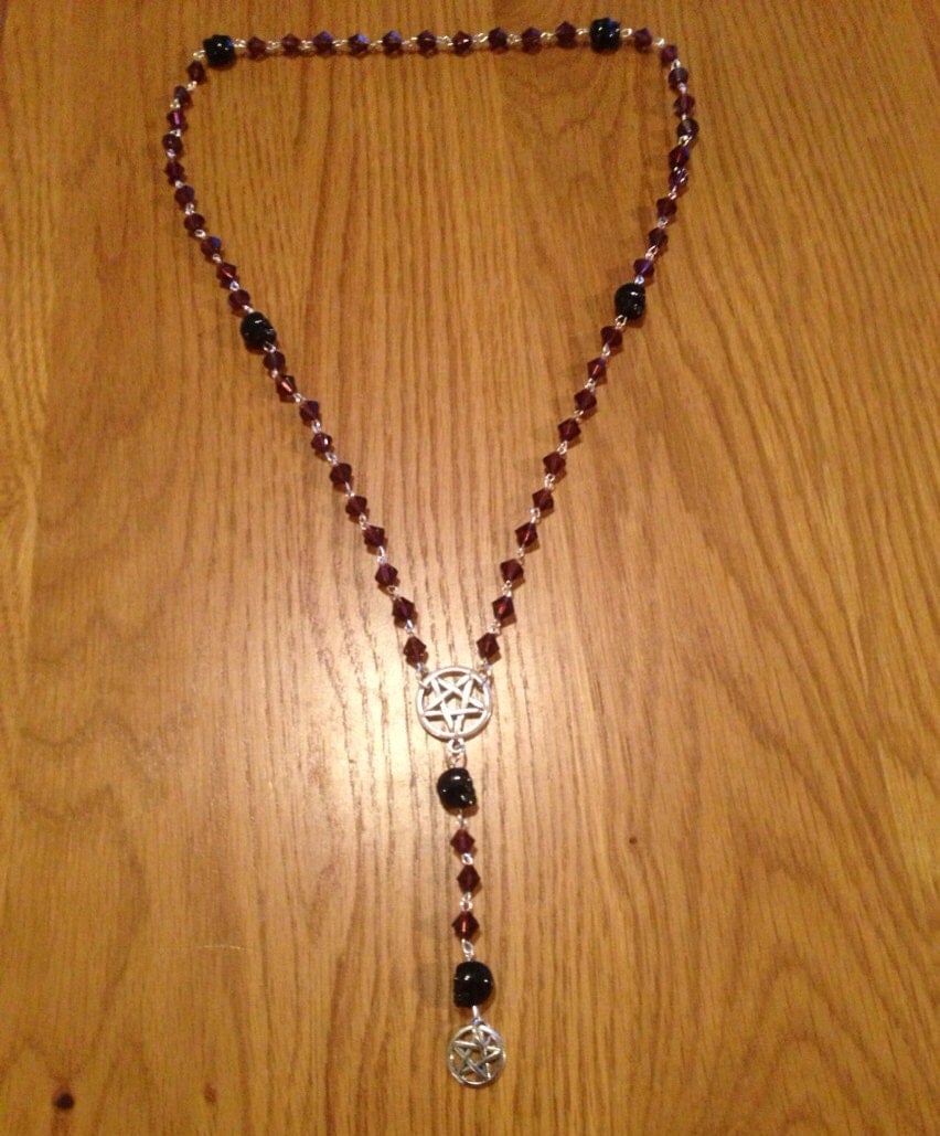 Satanic deep purple rosary