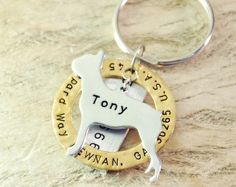 Boston Terrier dog tag personalized dog tag 3 piece Pet tag Pet Id Tag Hand stamped custom Made with your Pets Name/phone number