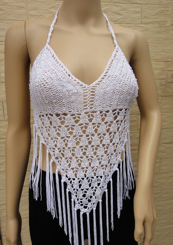 crochet crop top halter