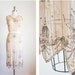 1920s Nude Chiffon Beaded Rhinestone Pearl Dress / Vintage / Size Small Medium / Pale Peacock Dress
