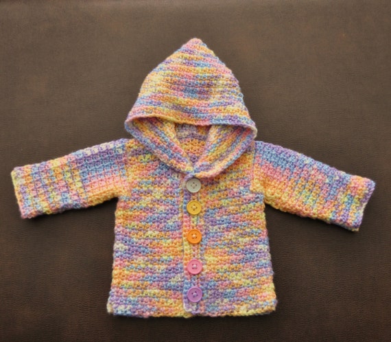 PASTEL VARIEGATED HOODED Sweater Multi by BeverlyAnnsBabies