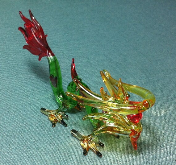 small glass dragon figurines