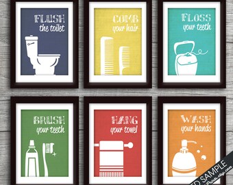 Bathroom Sign Art bathroom print | etsy Bathroom Sign Art bathroom print | etsy