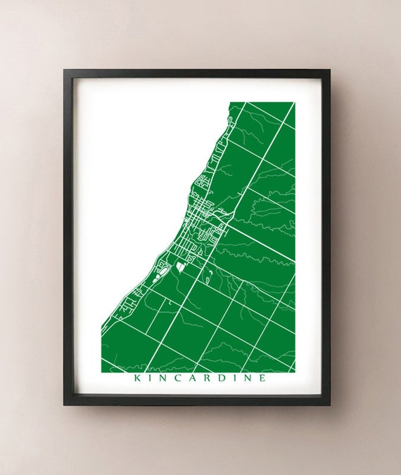 Kincardine Map Print Ontario Poster Art by CartoCreative on Etsy