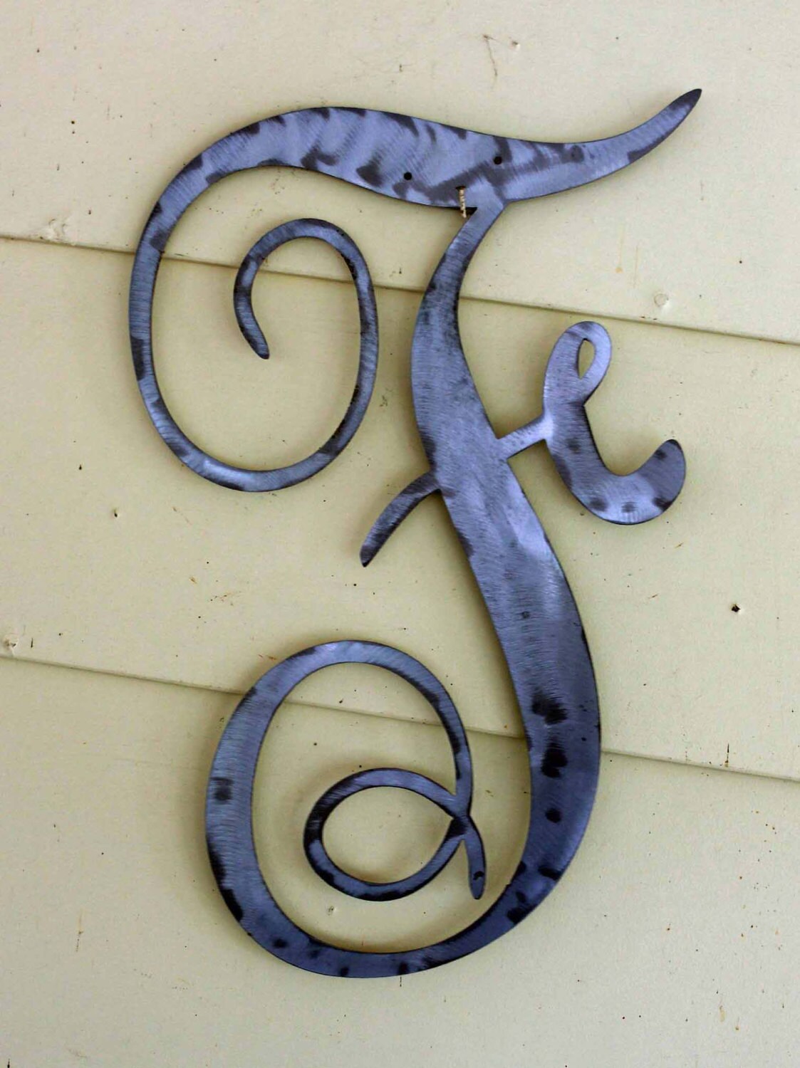 22 inch Polished Metal Letter F In Script Door or