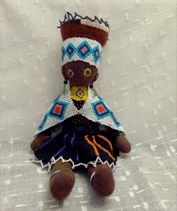 1950's South African ZULU Handmade Beaded Doll Durban