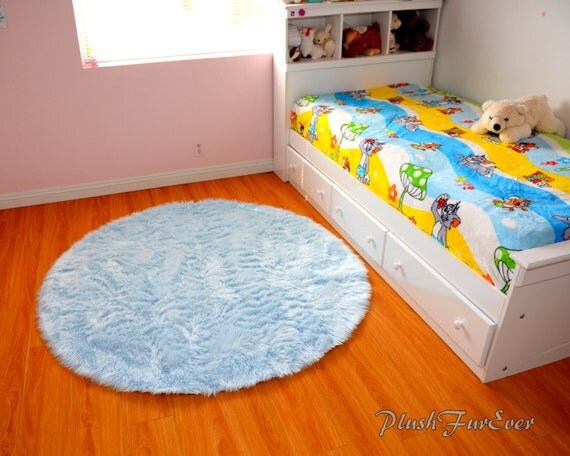Kinderzimmer teppich baby blau luxus kunstpelze von plushfurever