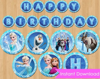 Frozen Banner Etsy Disney Instant Download Printable Happy Birthday 5
