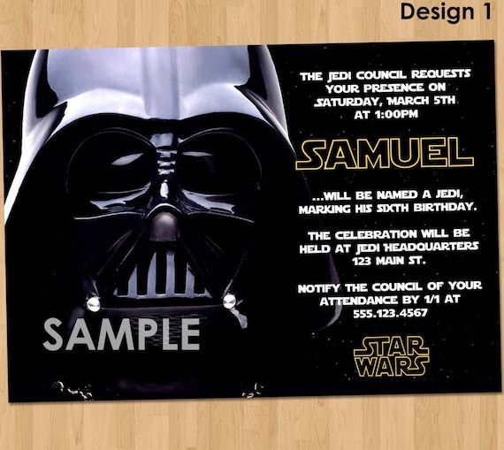 Star Wars Party Invitations Sample Free 3