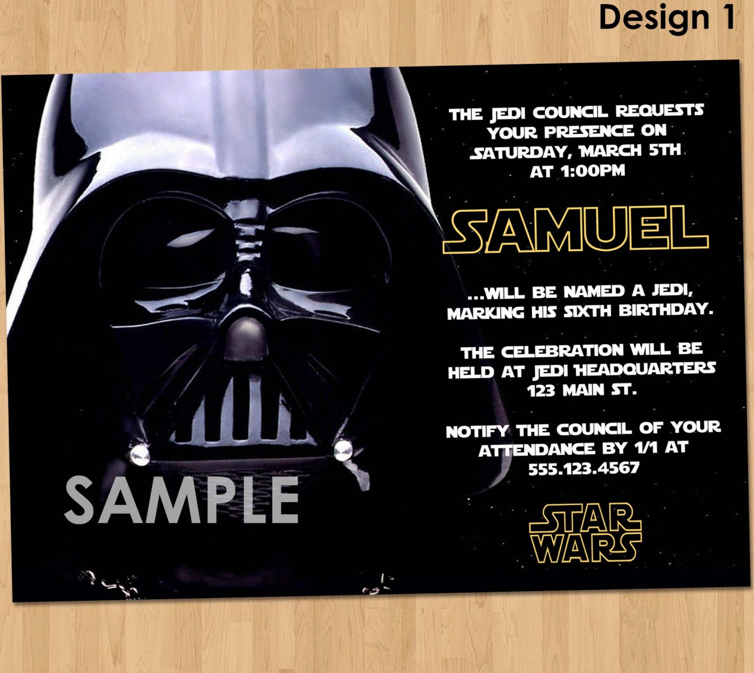 Dinyehe Star Wars Printable Invitations