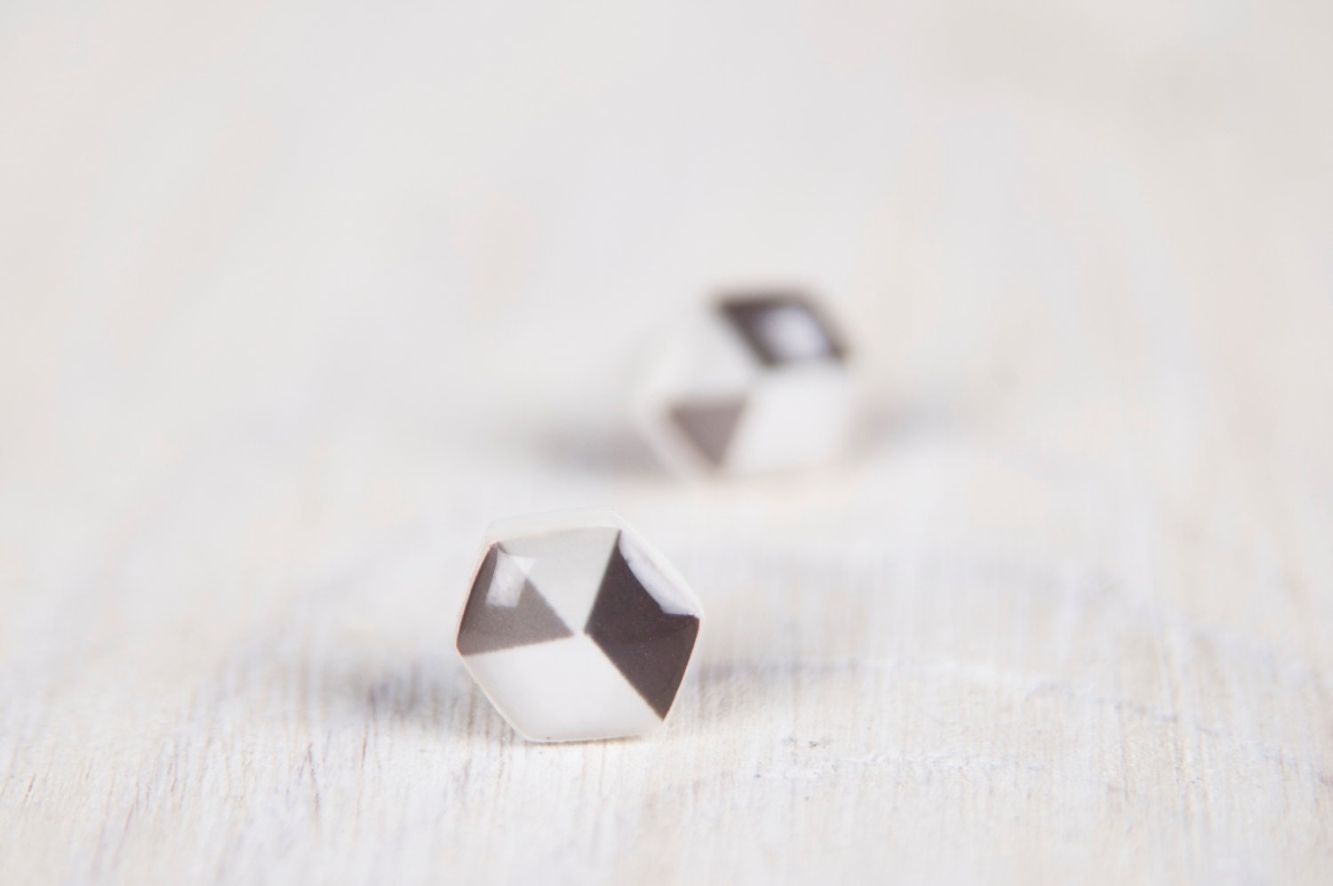 Geometric Hex Earrings Hexagon Earrings Studs Geometric