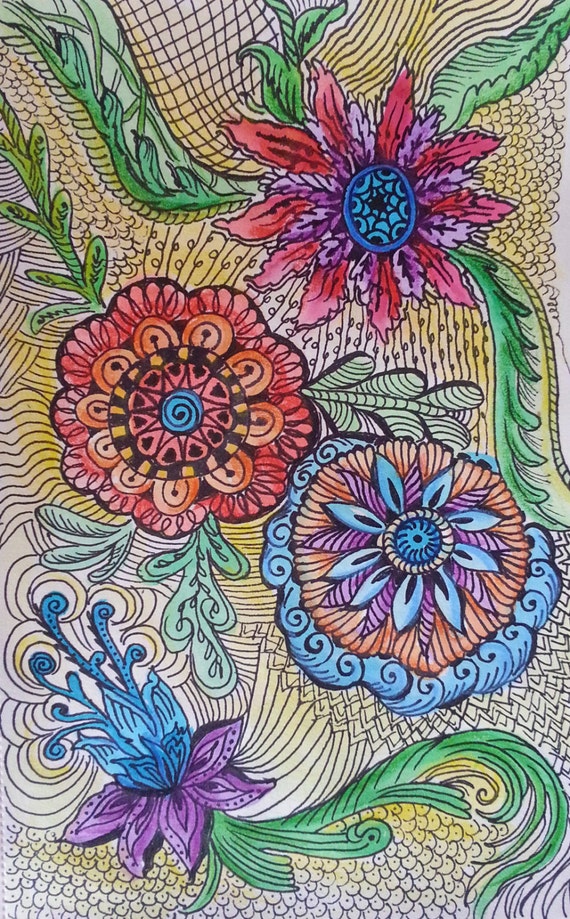 Items similar to Zentangle Inspired 