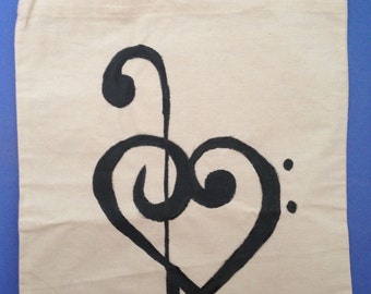 Popular items for music note tote bag on Etsy