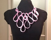Pink Hand Sewn Zipper Necklace