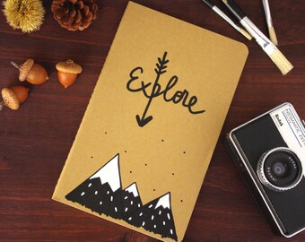 CLEARANCE! Moleskine Notebook Kraft Illustrated Mountain Explore