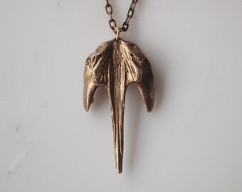 Bronze Fishbone Necklace - Fishbone Necklace - Marine Creature Necklace - Maritime Necklace - Fossil Necklace - Natural History Jewellery