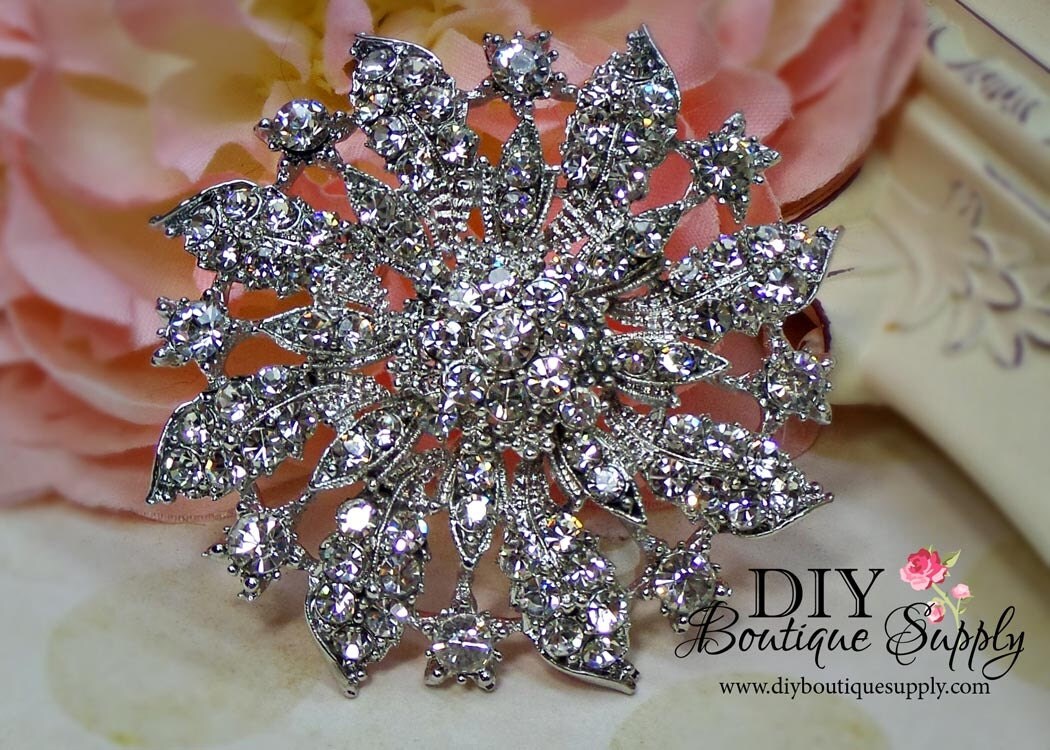 Wedding Brooch Pin Rhinestone Brooch - Wedding Jewelry - Accessories - Crystal Brooch Bouquet - Bridal Brooch Sash Pin 60mm 559198