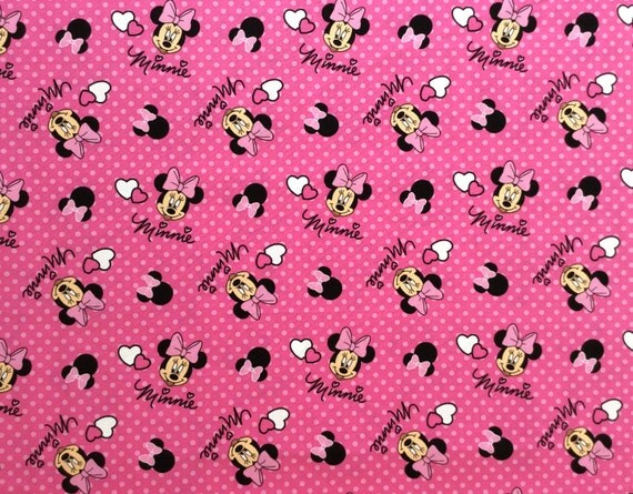 Minnie Mouse On Pink Fabric Cotton Fabric By OmasFabricAndGifts   Il 570xN.641150615 4200 