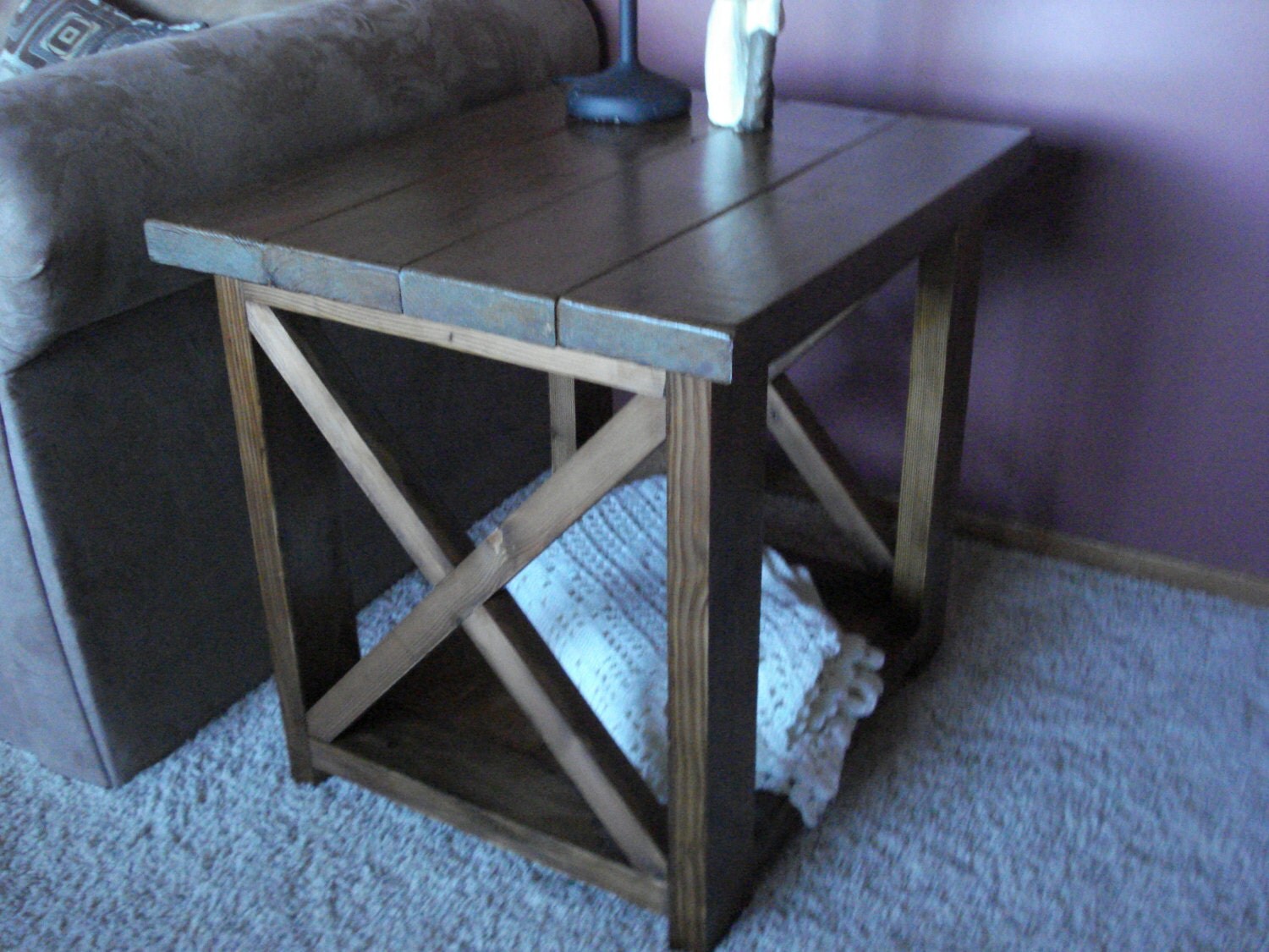 Rustic X End Table