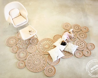 big scale handmade MODULAR crochet rug, ENTRE collection - design n 032, born January 2014, by the hands of ARTSPAZIOS