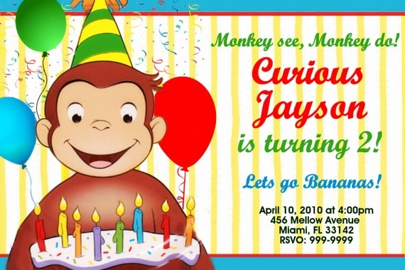 Curious George Party Invitations 4