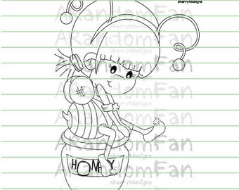 Digital Stamps- Sweet Honey Bee