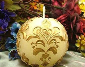 3D Fleur De Lis Round Ball Candle Mold Soap Mold Mould Silicone Mold DIY Handmade