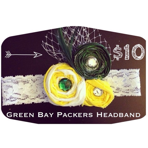 Items similar to Green and yellow headband, packers headband , Green