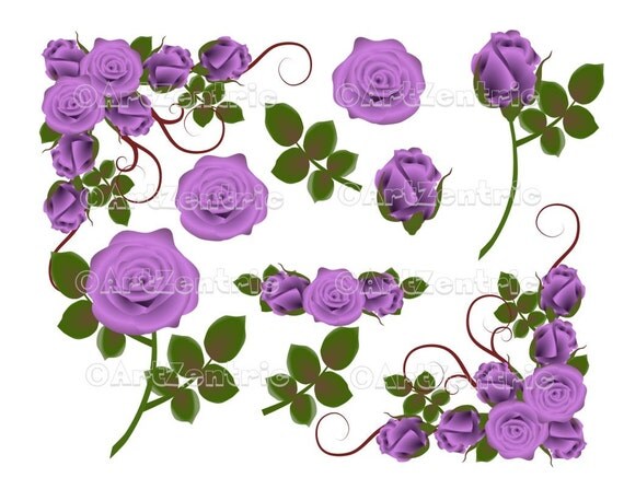 clip art purple rose - photo #36