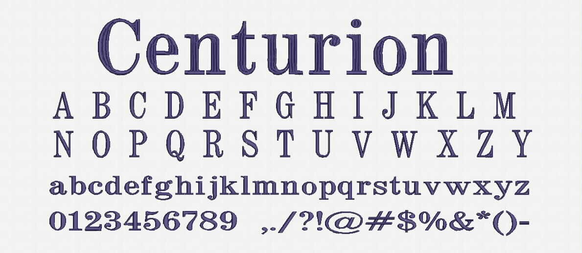 Centurion Font Embroidery Design Now Come with .BX Read Font