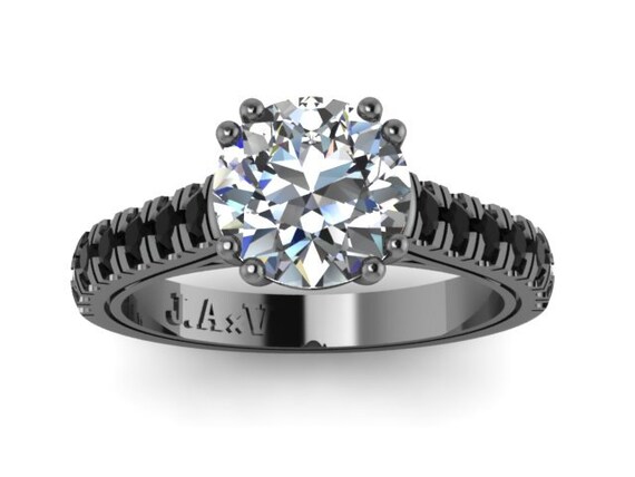Black Diamond Engagement Ring Wedding Ring Fine Jewelry Anniversary ...