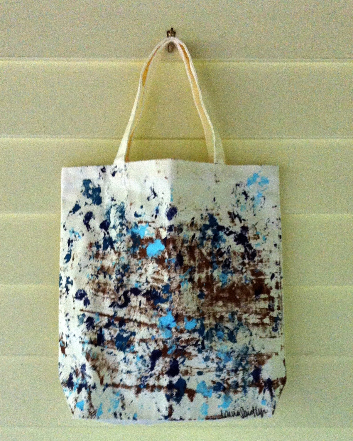 Reusable Shopping Tote Hand Painted Canvas Tote Bag Eco
