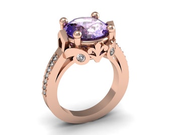 Love Inspired 14k Rose Gold Modern Wedding or Engagement Ring for ...