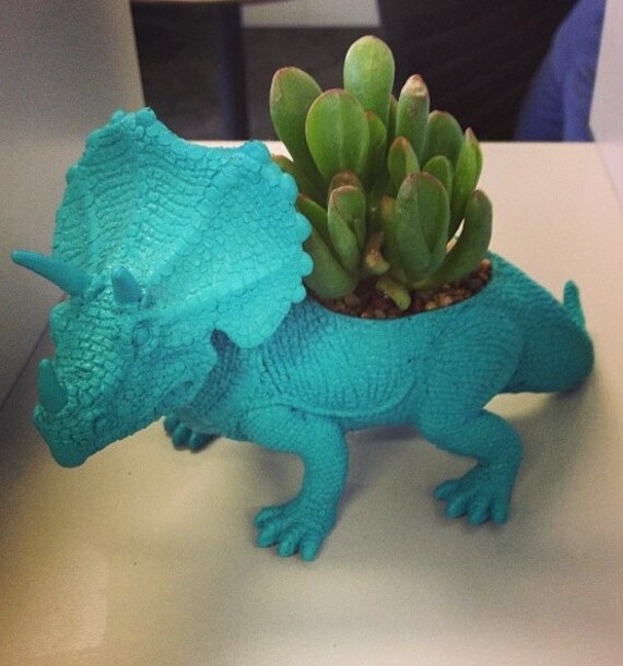 Hand Painted repurposed Toy Planter