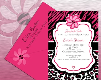 DIY Printable Hot Pink and Black Zebra and Leopard Baby Shower ...