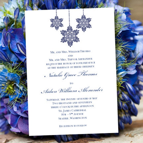 Printable Winter Wedding Invitations Templates 6