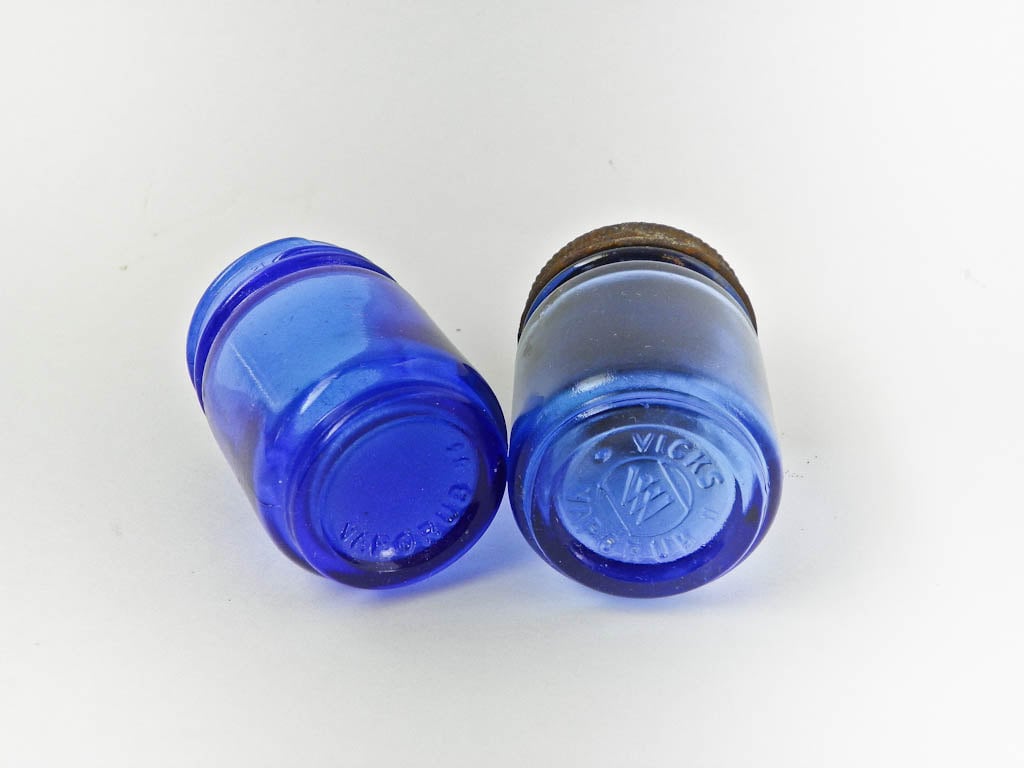 Vicks Vaporub Cobalt Glass Bottles Blue Bottles Vintage