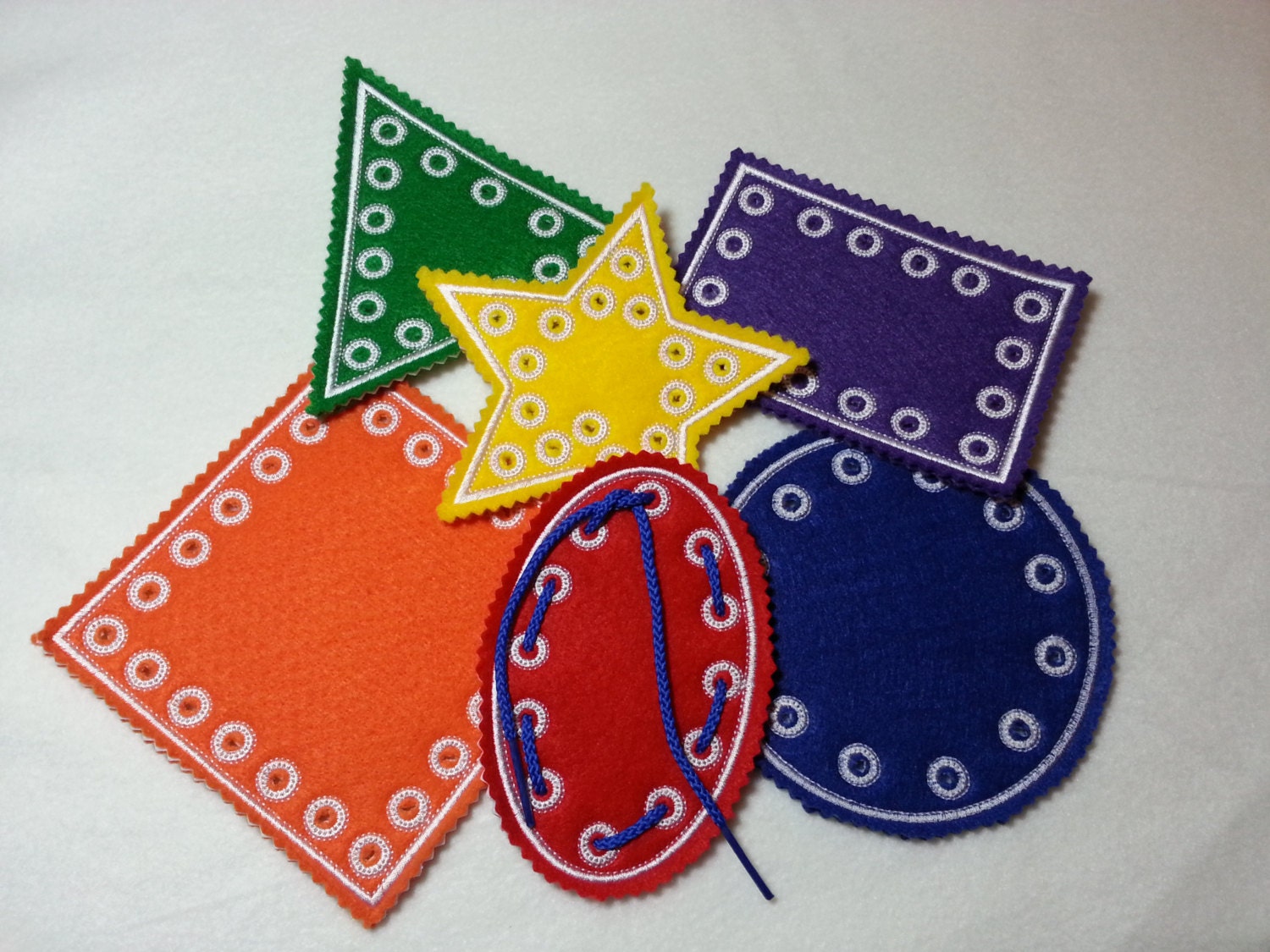 Felt Sewing Cards Lacing Cards SHAPES Fine Motor Practice