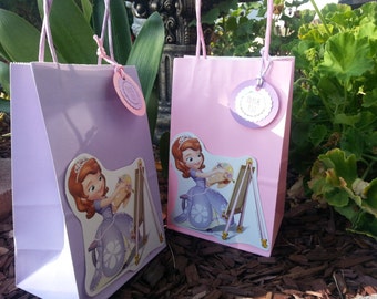 Items similar to Sofia the first favor bags on Etsy