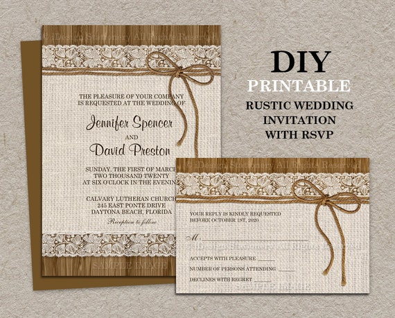 Free Printable Country Wedding Invitations 9