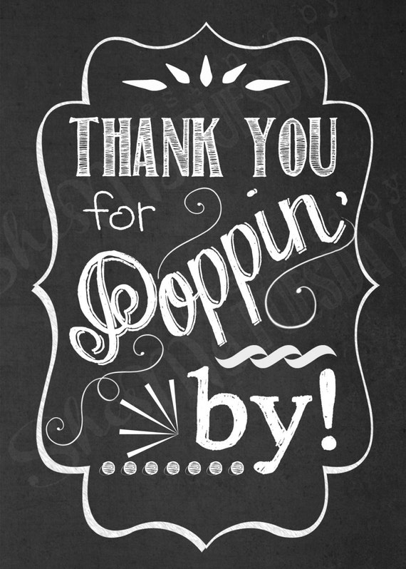 Thank You For Poppin In Favor Tags Shower Tags By ShesMyTuesday