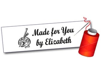 100 Crafters Sew On Labels for Clothing, Personalized with your text