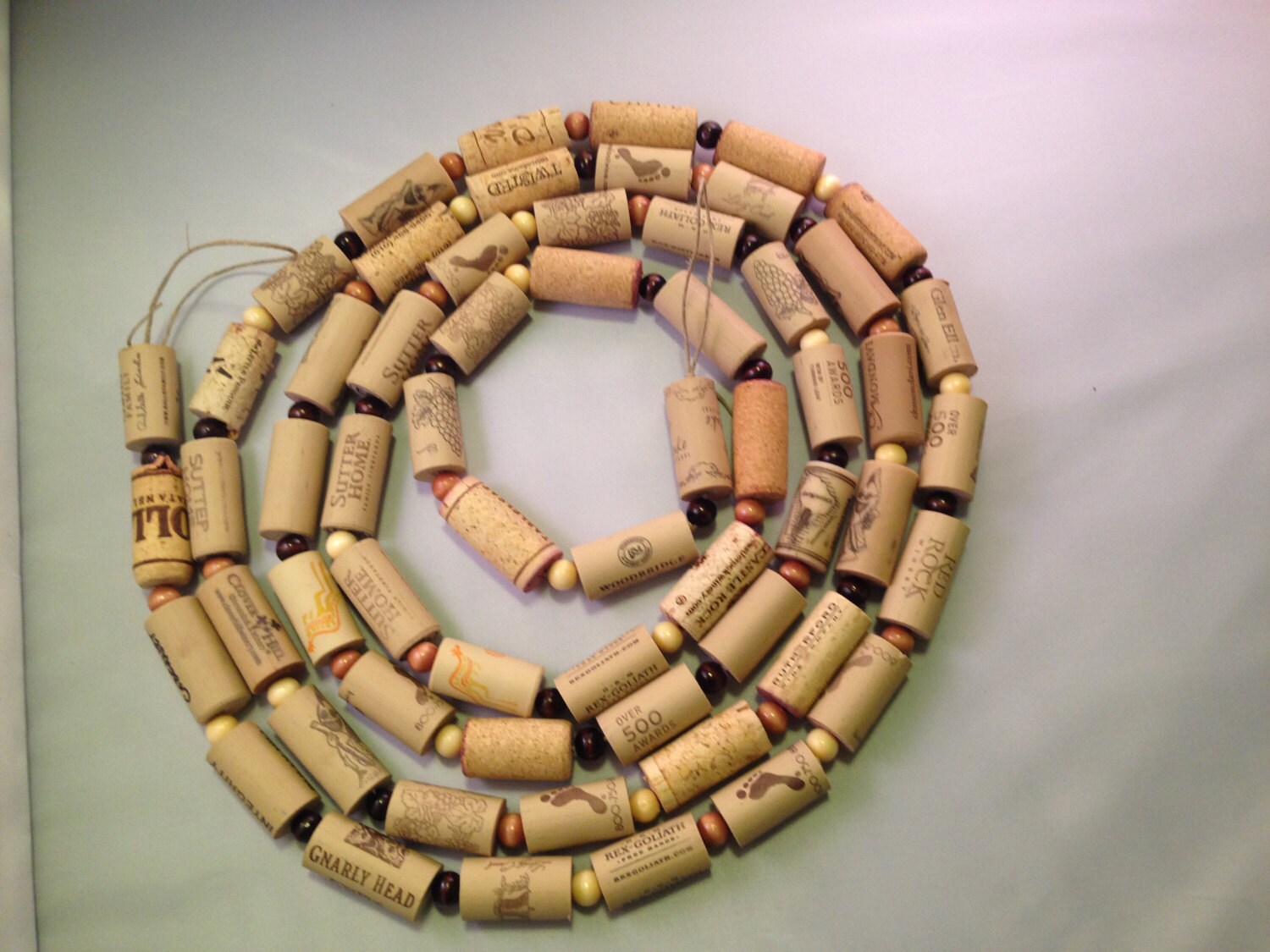 Handmade wine cork garland