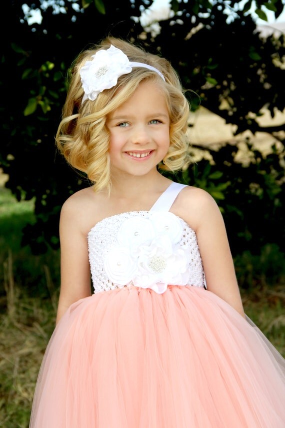 Peach Flower Girl Tutu Dress