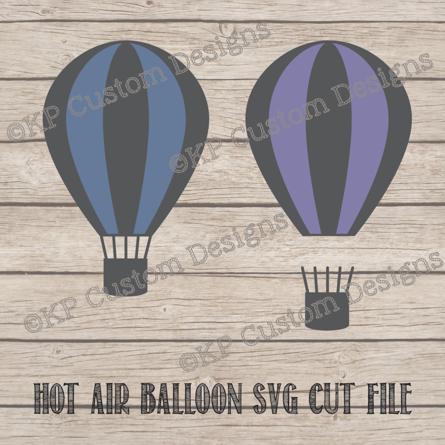 Download 2 Color Hot Air Balloon Cut File SVG Personal Use Only