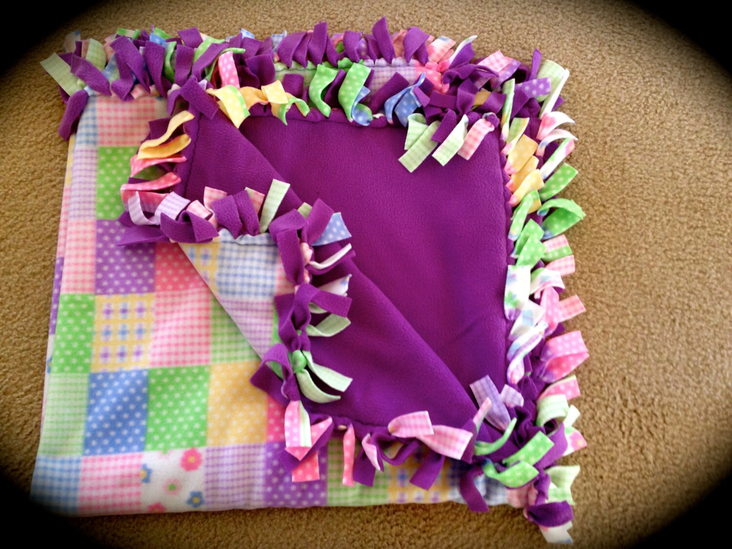 Items similar to Baby Quilt Pattern Fleece Blanket on Etsy