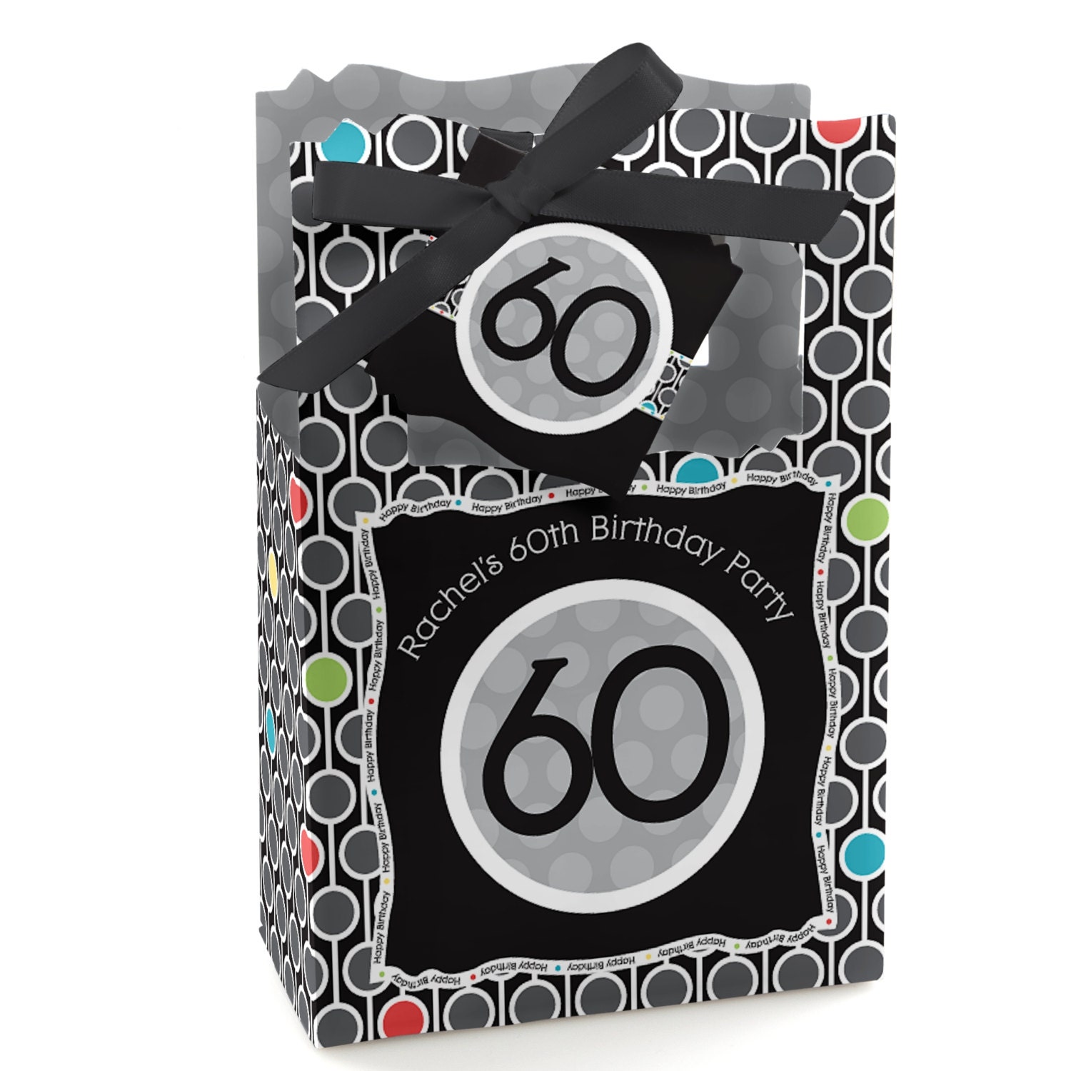 60th Birthday Party Favor Boxes Custom Party Favor Bags