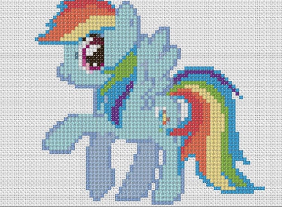 Counted Cross Stitch Pattern Friendship is Magic Rainbow