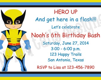 Wolverine Birthday Party Invitations 6